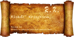 Riskó Krisztina névjegykártya